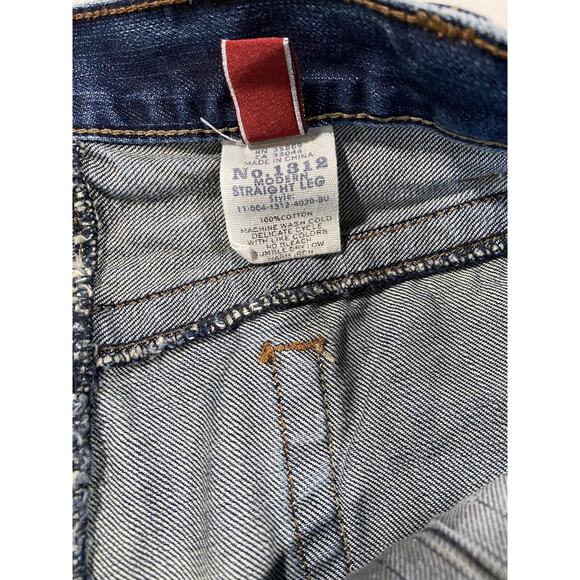 John B Stetson Co 1312 Modern Straight Leg Jeans 44x30 Medium Wash Distressed - Picture 7 of 12